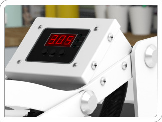 Digital display allows for easy time and temperature adjustment